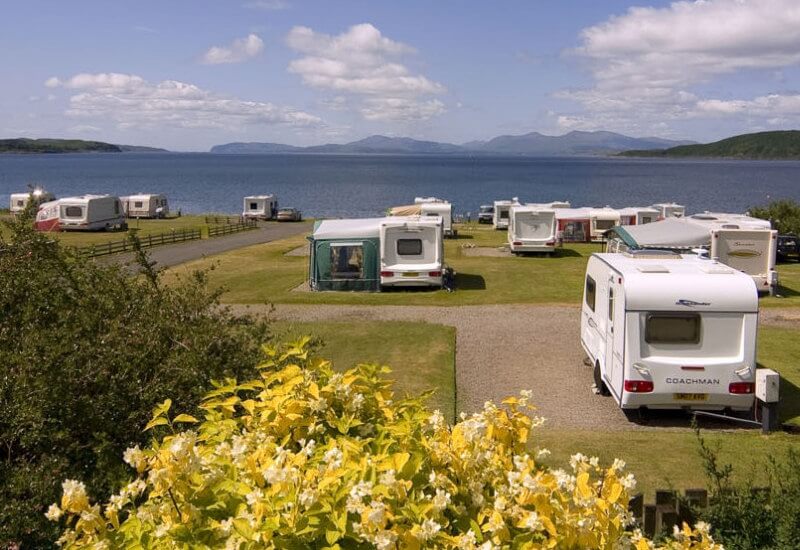 Piazzole vista mare al North Ledaig Caravan Park vicino a Oban